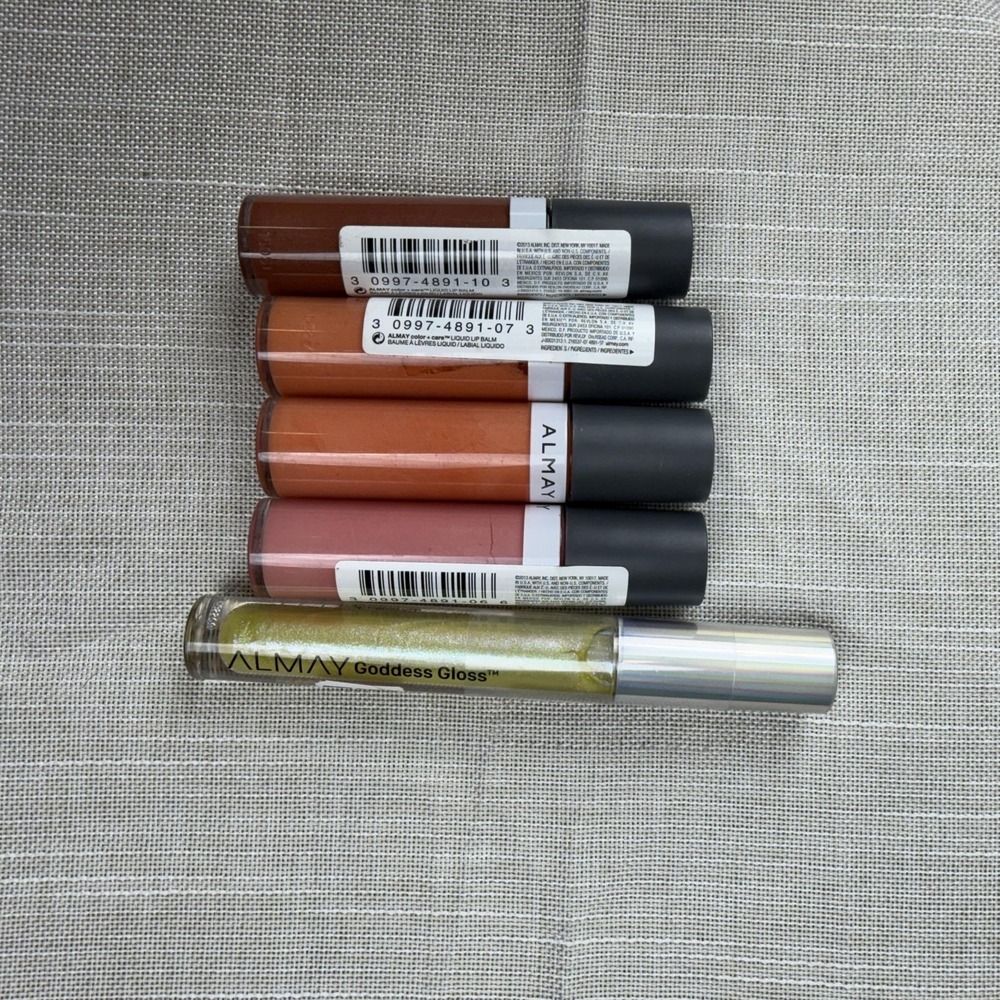 Almay Liquid Lip Gloss Lot 5 Goddess Gloss Halo Nude Pink Assorted Shimmer